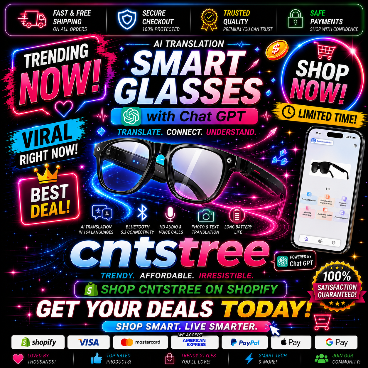 Cntstree AI Smart Glasses Collection