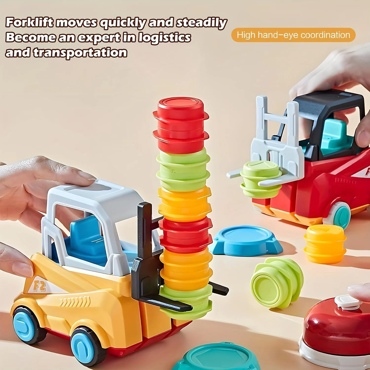 Engineer Forklift Transport Game - Brain-Boosting Construction Toywith Mine Truck, Stacking & Matching Skills for Kids