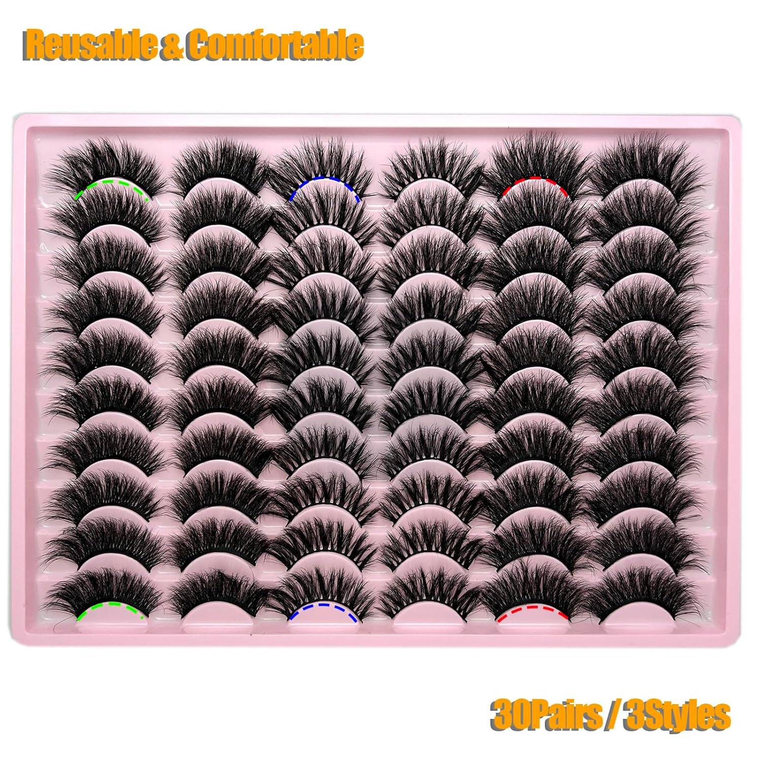 Loladook Mink Lashes Pack Fluffy Wispy Strip Lashes Natural Look 3D Cat Eye Eyelashes Book 18Mm Long Volume C Curl Faux Mink Lash Strips Multipack (3 Styles)