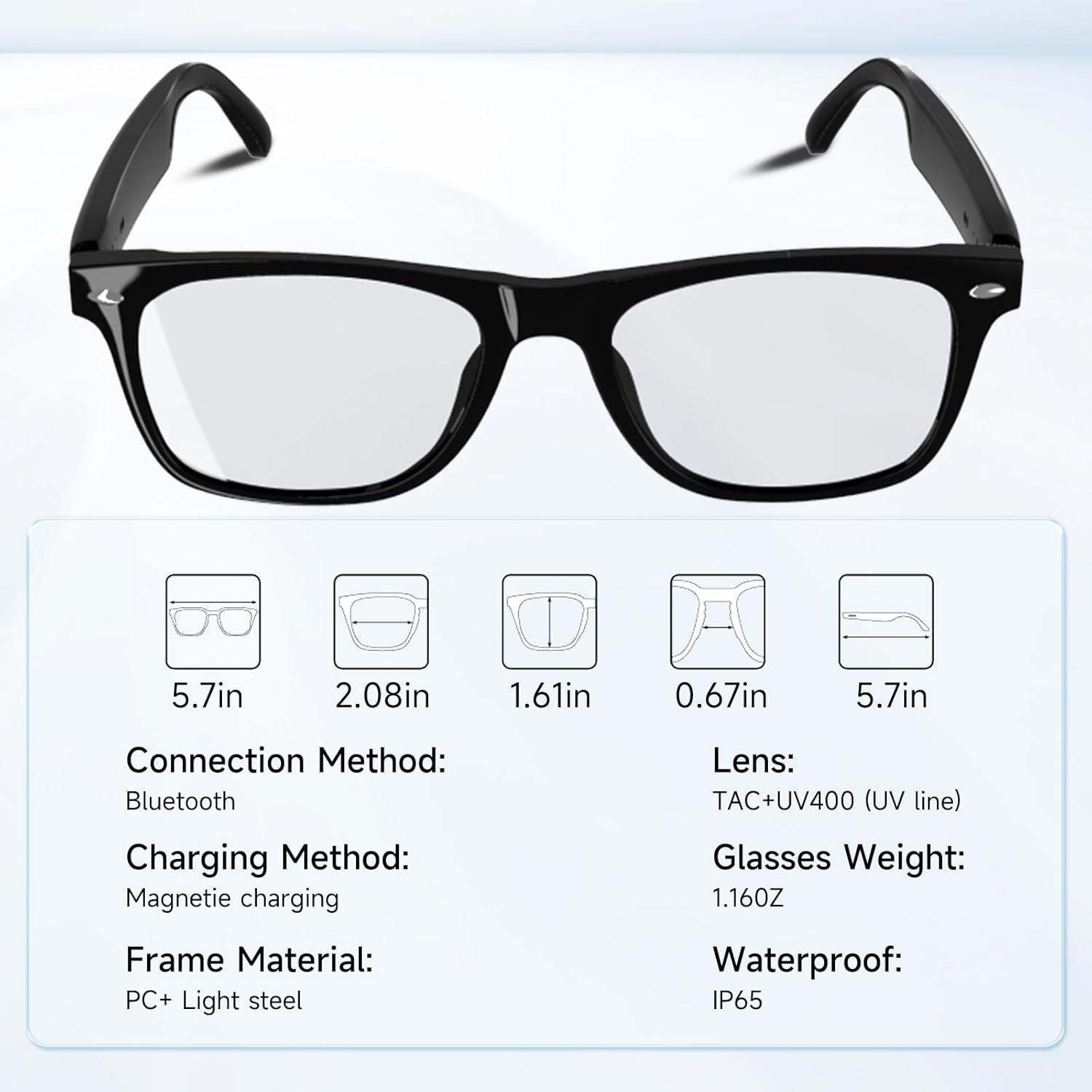 AI Translation Smart Glasses with Chat GPT for Men and Women, Bluetooth Sunglasses with Translator 164 Languages and Color-Change Lens, Music Playback & Hands-Free Calls, UV & Blue Light Protection