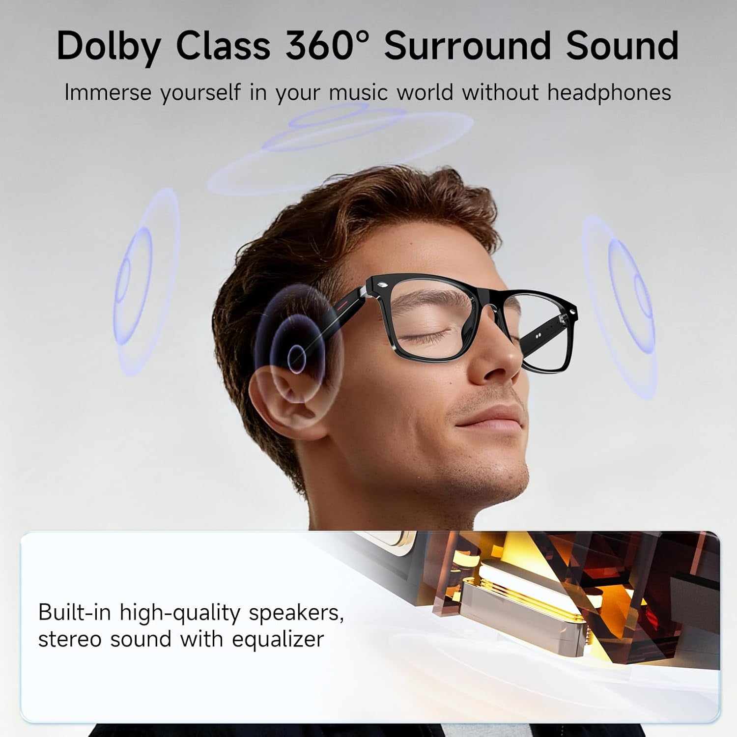 AI Translation Smart Glasses with Chat GPT for Men and Women, Bluetooth Sunglasses with Translator 164 Languages and Color-Change Lens, Music Playback & Hands-Free Calls, UV & Blue Light Protection