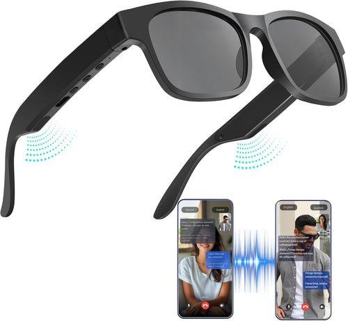 AI Smart Glasses, AI Dialogue Voice Wake-Up, 115 Language Translation, Simultaneous Interpretation, On-Site Recording Translation, Use Mobile App Audio and Video Translation, Conference Translation