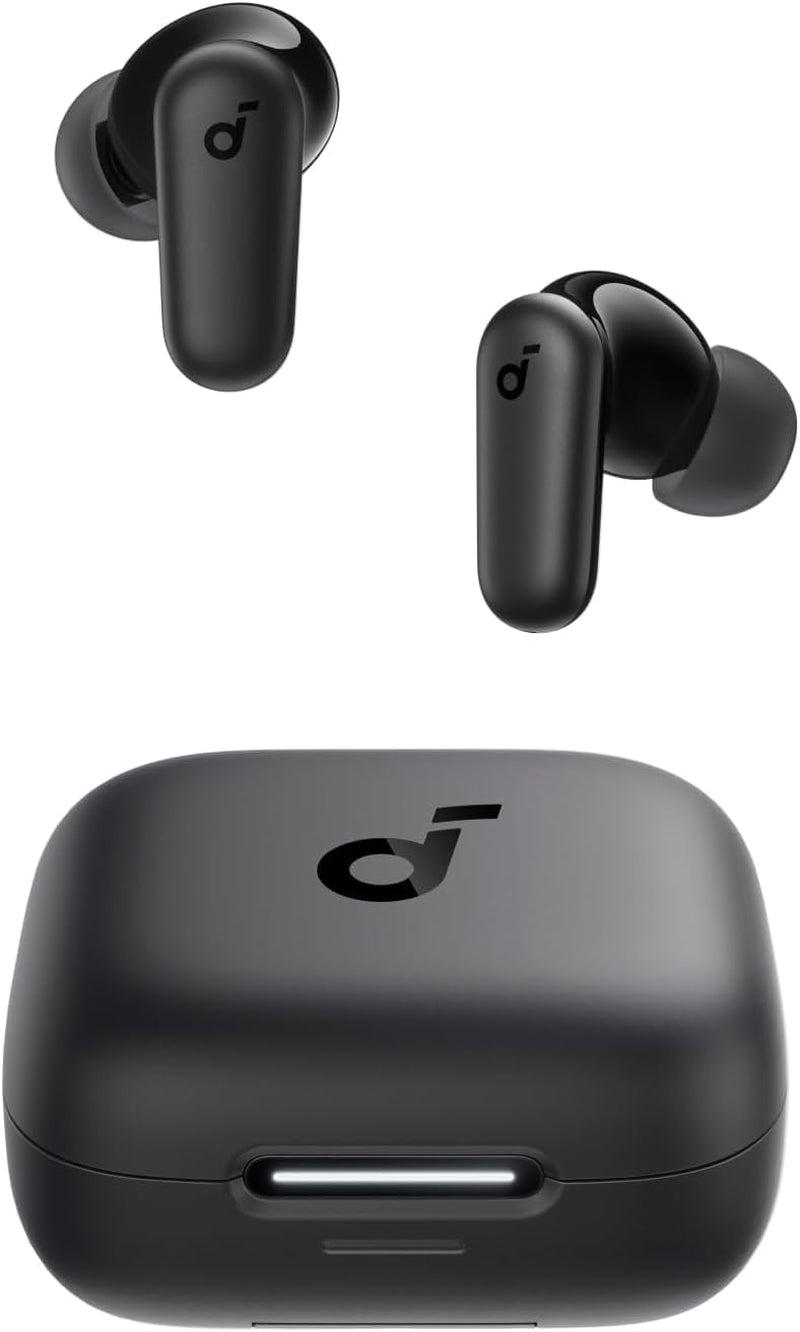 Soundcore P30I by  Noise Cancelling Earbuds, Strong and Smart Noise Cancelling, Powerful Bass, 45H Playtime, 2-In-1 Case and Phone Stand, IP54, Wireless Earbuds, Bluetooth 5.4 (Black)