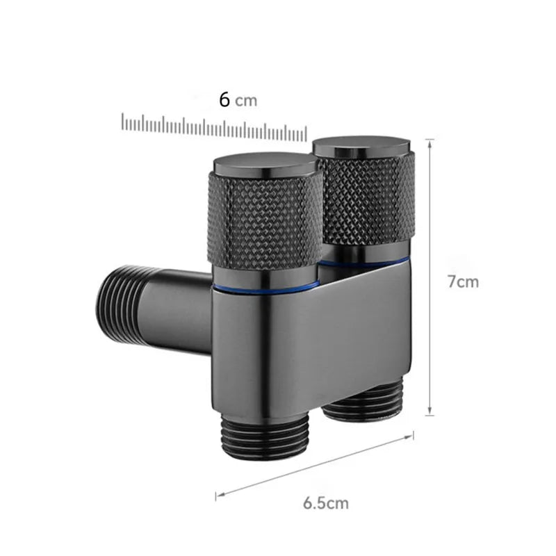 Zinc Alloy Angle Valve Wall Mount Toilet Washing Machine Tap One in Two Out Water Cleaning Faucet Bathroom Toilet Accessories