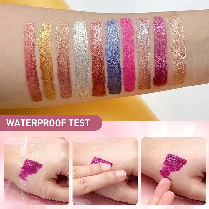 10 Colour Diamond Shimmer Lip Gloss Set,Glitter Shimmer Makeup Long Lasting Lipsticks Makeup, Smudge Proof Lip Glaze Valentine'S