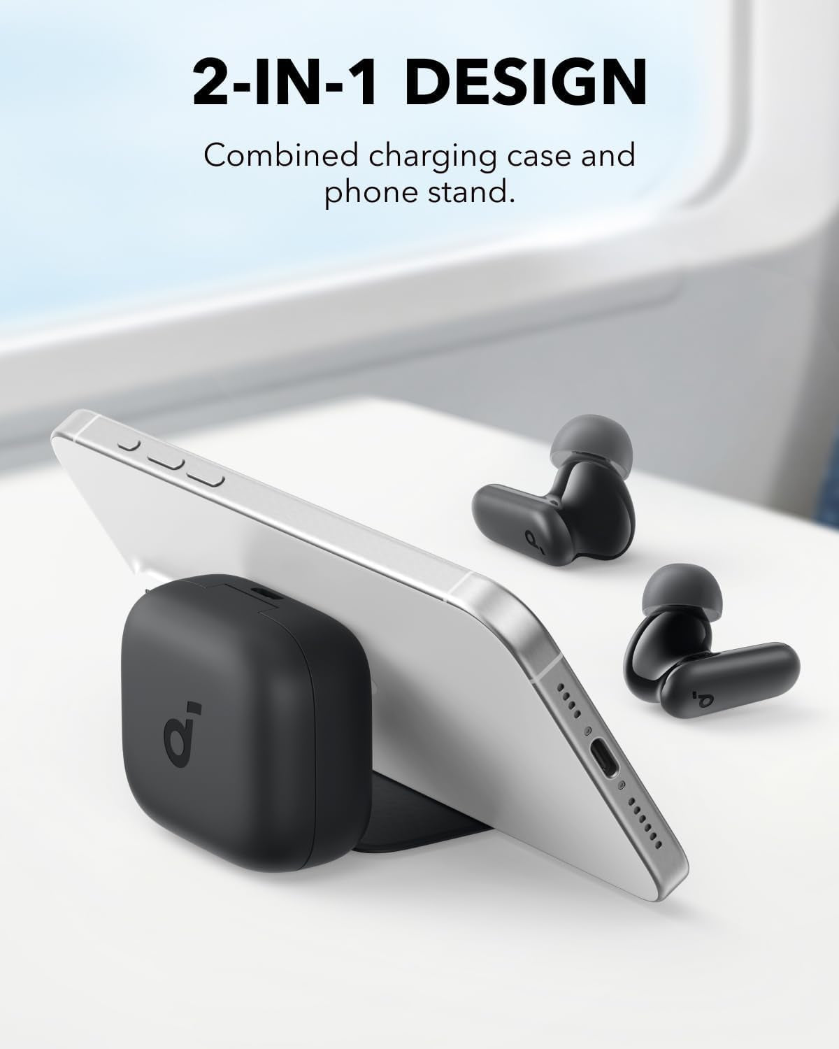 Soundcore P30I by  Noise Cancelling Earbuds, Strong and Smart Noise Cancelling, Powerful Bass, 45H Playtime, 2-In-1 Case and Phone Stand, IP54, Wireless Earbuds, Bluetooth 5.4 (Black)