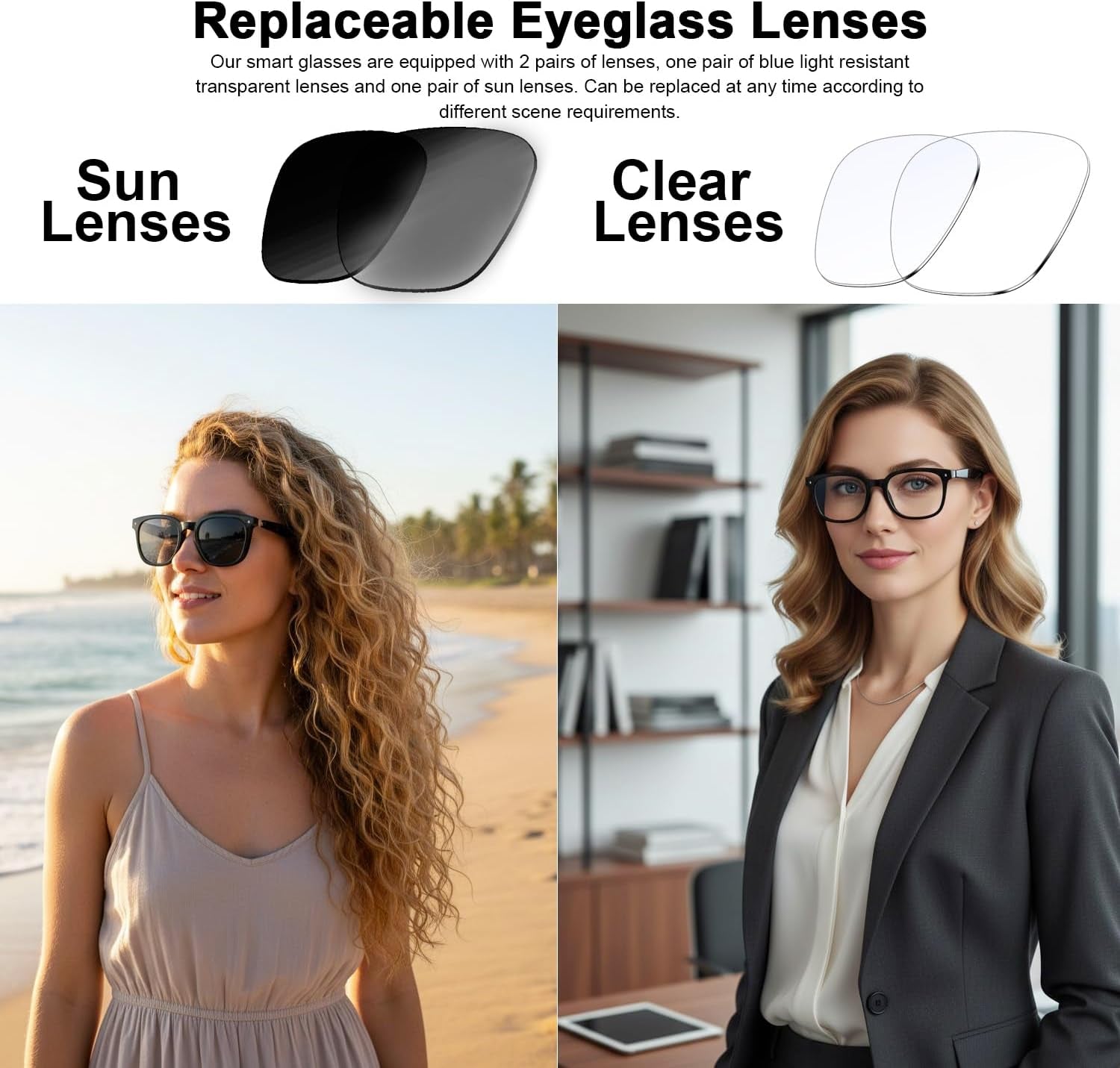 AI Smart Glasses for Men and Women with Chat GPT, Real Time Translation Glasses with 164 Languages,Sunglasses Music Playback, Hands-Free Calls, Open-Ear Audio for Travel, Meetings