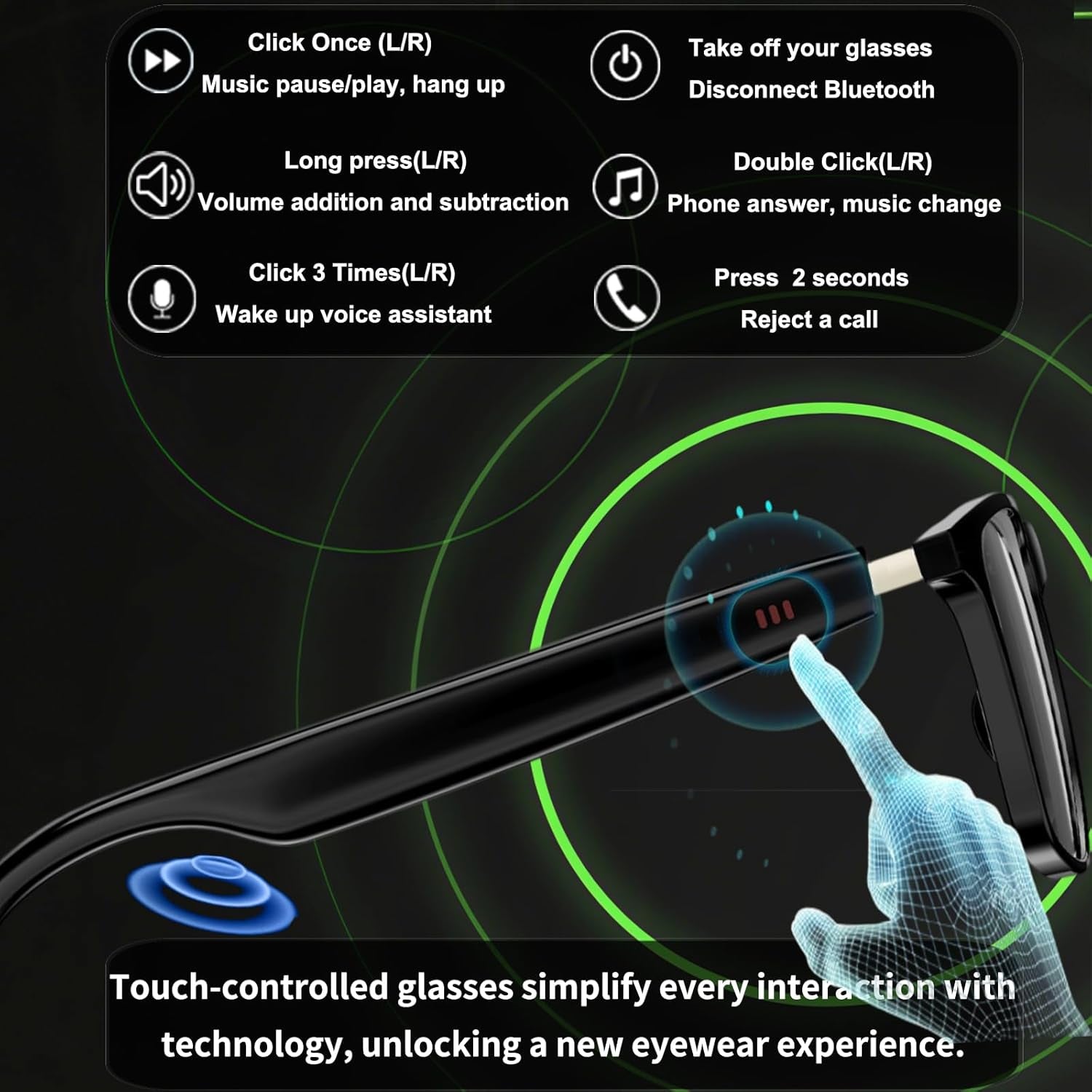 Ai Smart Glasses Bluetooth 5.4 with Translation for Men Women 160+Languages Color-Change Lens Power by Chat GPT Assistant Free App Translator Glasses Meeting,Driver,Travel