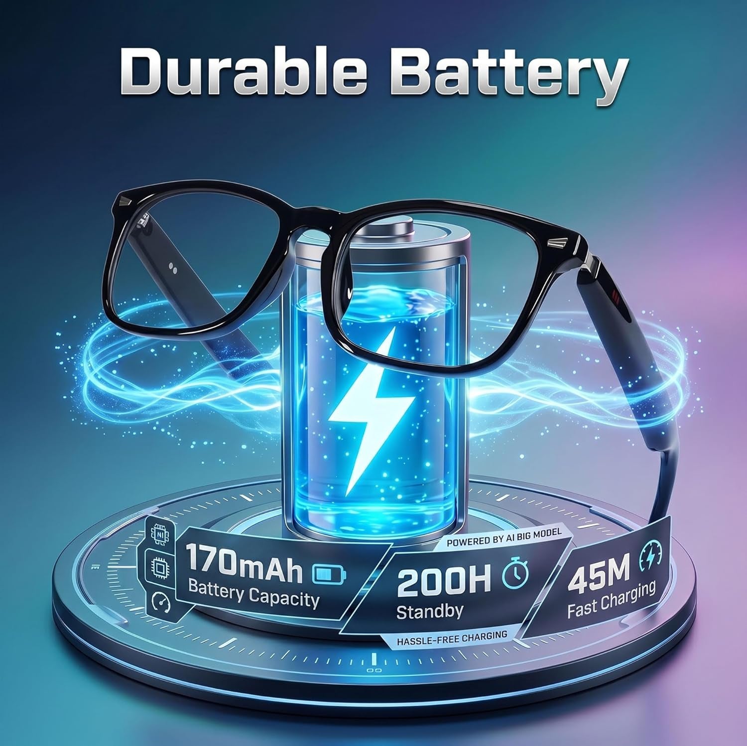 AI Smart Wireless Bluetooth Translation Glasses for Men/Women with Speakers/Bluetooth&140+ Languages Translation Sports/Travel/Drive/Busniess (C3+Ai+Color Change Lenses+Black)