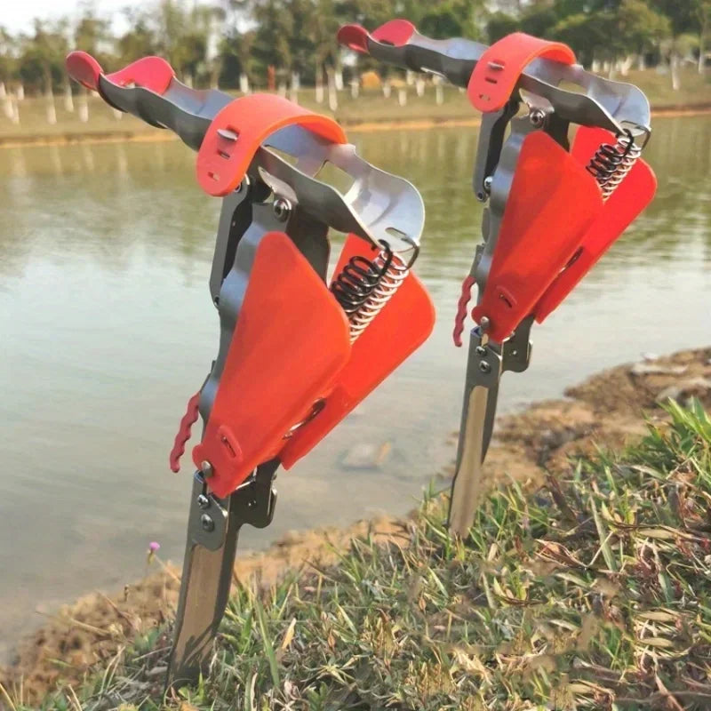 Automatic Full Stainless Steel Adjustable Fishing Rod Holder with Protective Board Sensitivity Bracket 2 Spring Tool Accessories