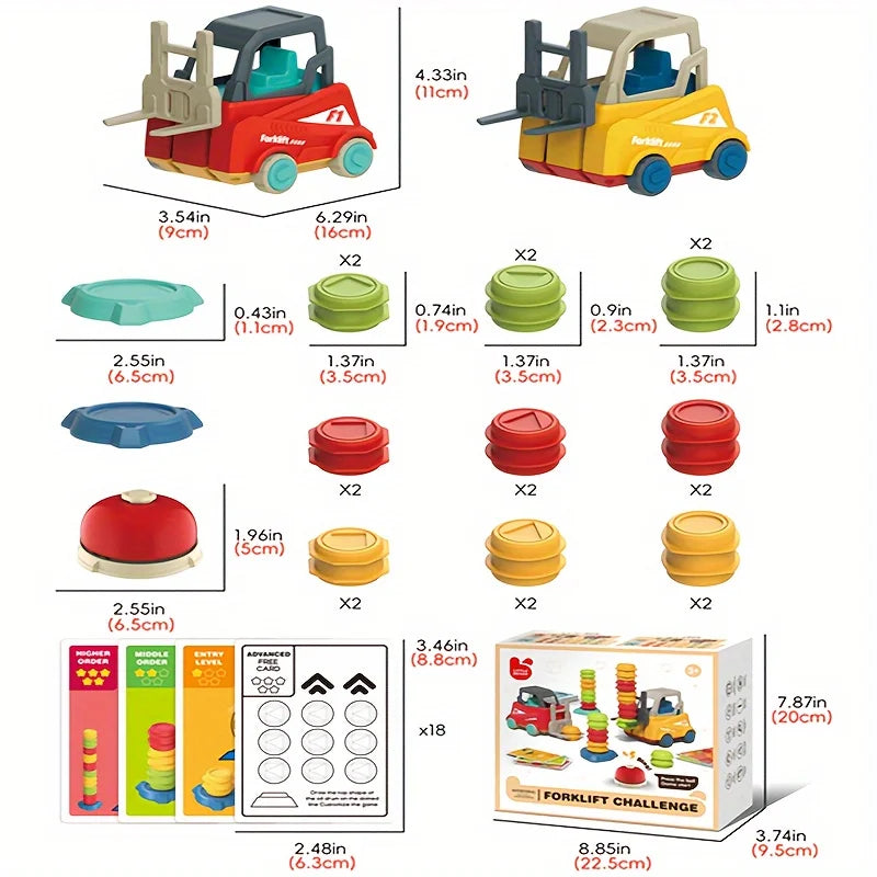 Engineer Forklift Transport Game - Brain-Boosting Construction Toywith Mine Truck, Stacking & Matching Skills for Kids