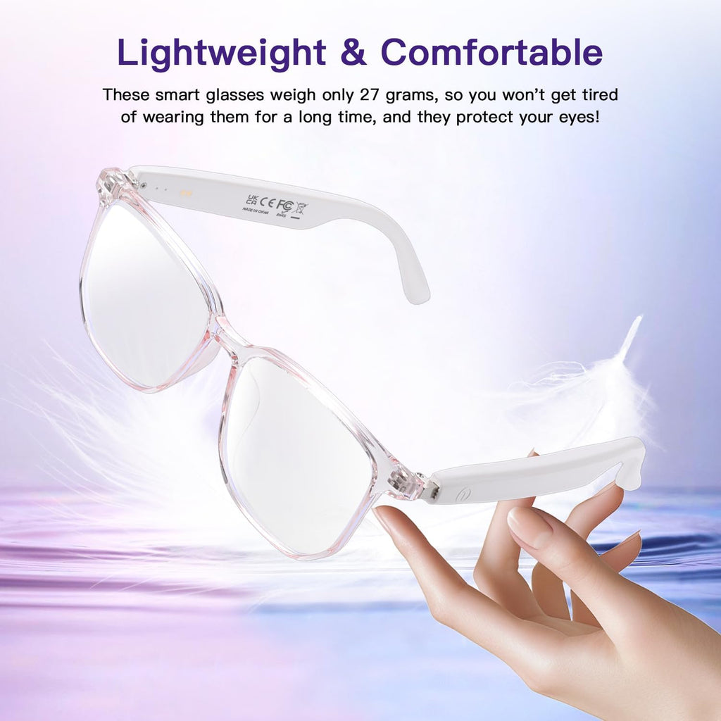 AI Smart Glasses for Women, Support 160+ Languages Real-Time Translation/ Live Recording/ AI Call Bluetooth Translator, Video & Voice Call, Powered by GPT, Translation Glasses for Work, Travel & Study