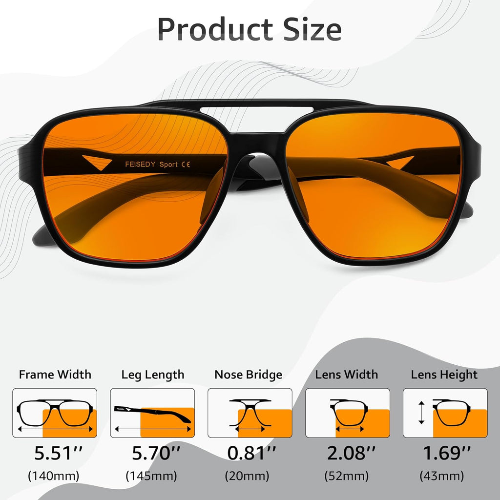 Orange Blue Light Blocking Glasses for Woman Men Amber Lenses Computer Gaming Glasses for Better Sleep
