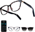 Ai Smart Glasses Men Women with Real-Time Translation, Color-Change Lens, Music & Calls W/Bluetooth 5.4, Al Vioce & Meeting Assistant, Lightweight & Comfortable, Thin Temples (Tortoiseshell)