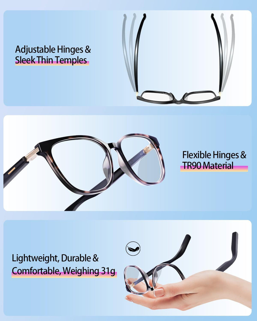 Ai Smart Glasses Men Women with Real-Time Translation, Color-Change Lens, Music & Calls W/Bluetooth 5.4, Al Vioce & Meeting Assistant, Lightweight & Comfortable, Thin Temples (Tortoiseshell)