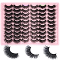 Loladook Mink Lashes Pack Fluffy Wispy Strip Lashes Natural Look 3D Cat Eye Eyelashes Book 18Mm Long Volume C Curl Faux Mink Lash Strips Multipack (3 Styles)