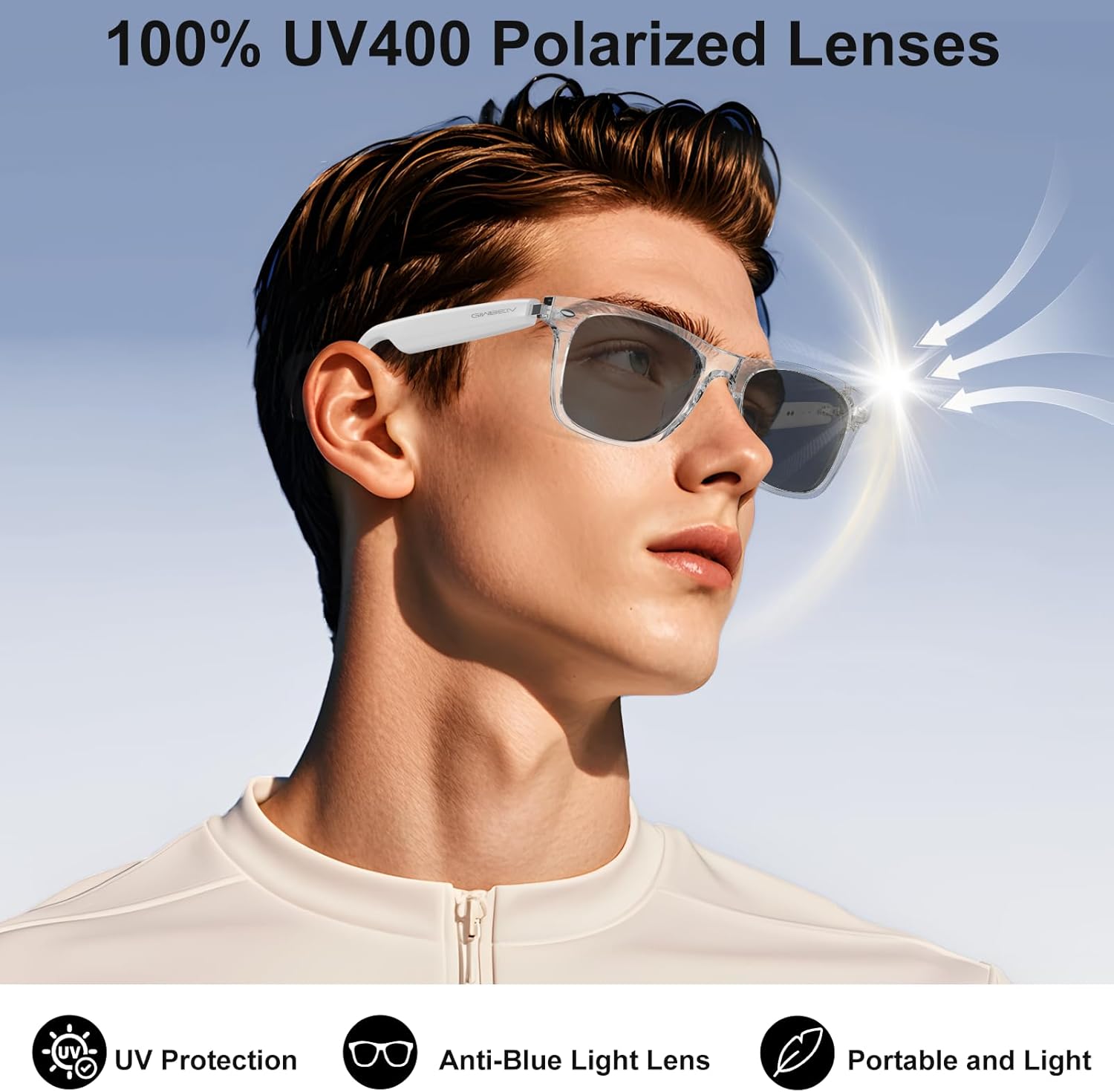 AI Smart Glasses for Women & Men with Chatgpt, Bluetooth Glasses with 165 Languages Translation, Color-Change Lens, Meeting Analysis, Music Playback, Hands-Free Calls, UV & Blue Light Protection