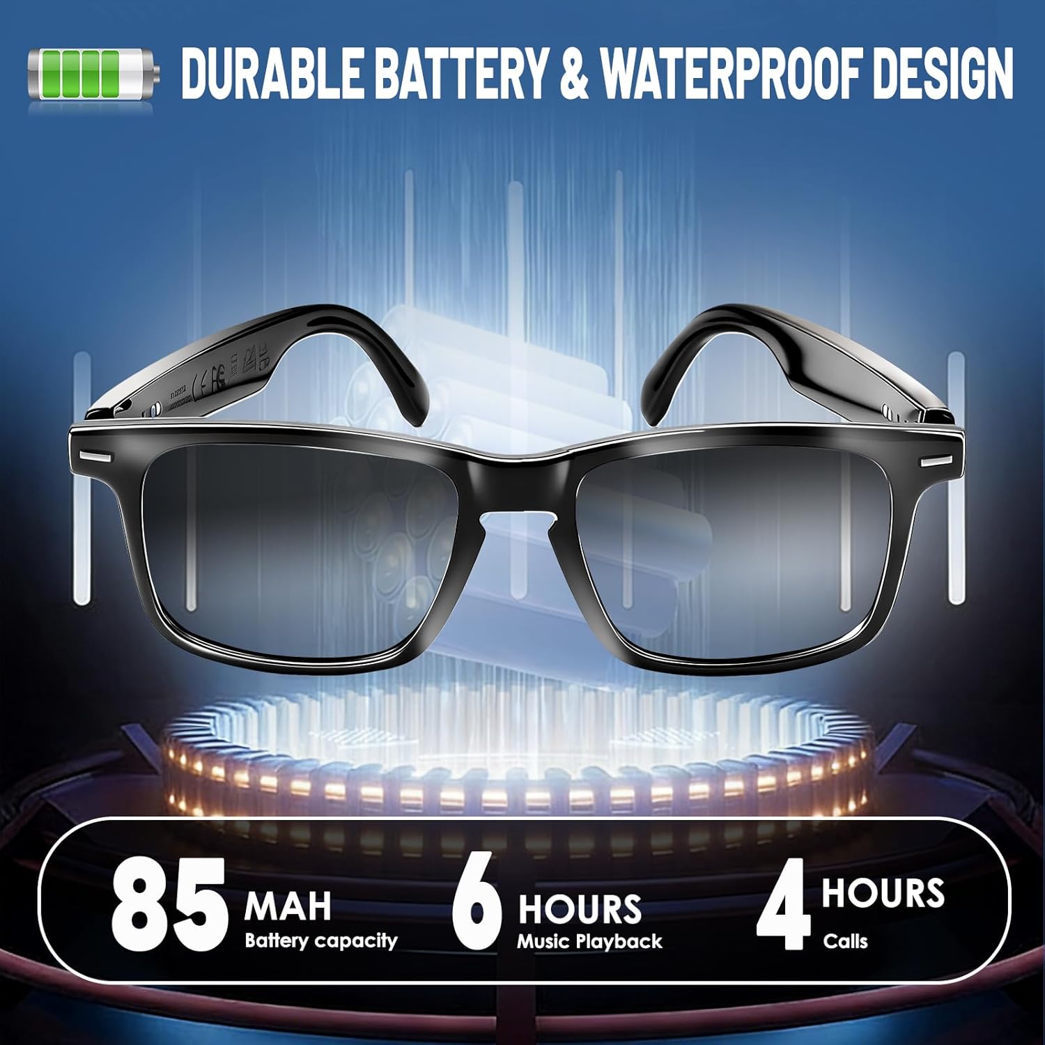 AI Smart Glasses for Men & Women – Powered by Chatgpt, 164+ Languages Translation and Photochromic Lens, Meeting Assistant, Bluetooth Glasses W/ Music & Hands-Free Calling, UV & Blue Light Protection