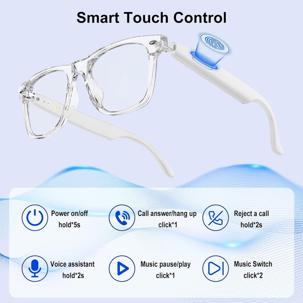 AI Smart Glasses for Women & Men with Chatgpt, Bluetooth Glasses with 165 Languages Translation, Color-Change Lens, Meeting Analysis, Music Playback, Hands-Free Calls, UV & Blue Light Protection