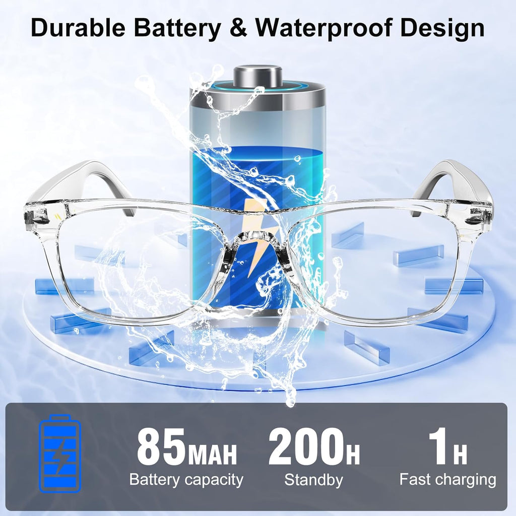 AI Smart Glasses for Women & Men with Chatgpt, Bluetooth Glasses with 165 Languages Translation, Color-Change Lens, Meeting Analysis, Music Playback, Hands-Free Calls, UV & Blue Light Protection