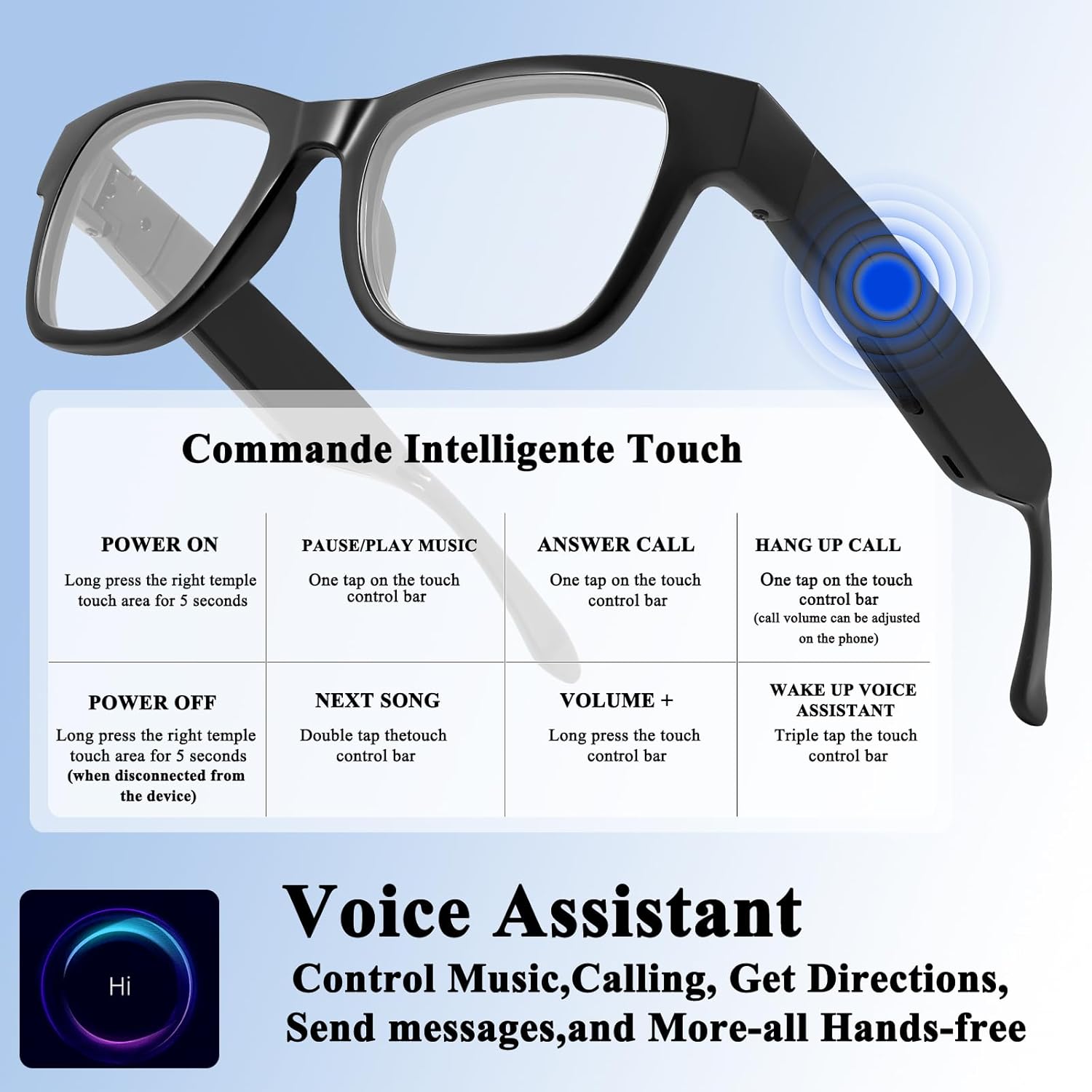 AI Smart Glasses for Men Women - 164 Languages Translation, Color-Change Lens W/Uv & Blue Light Protection, Music &Calls W/Bluetooth 5.4, Al Vioce &Meeting Assistant, Black