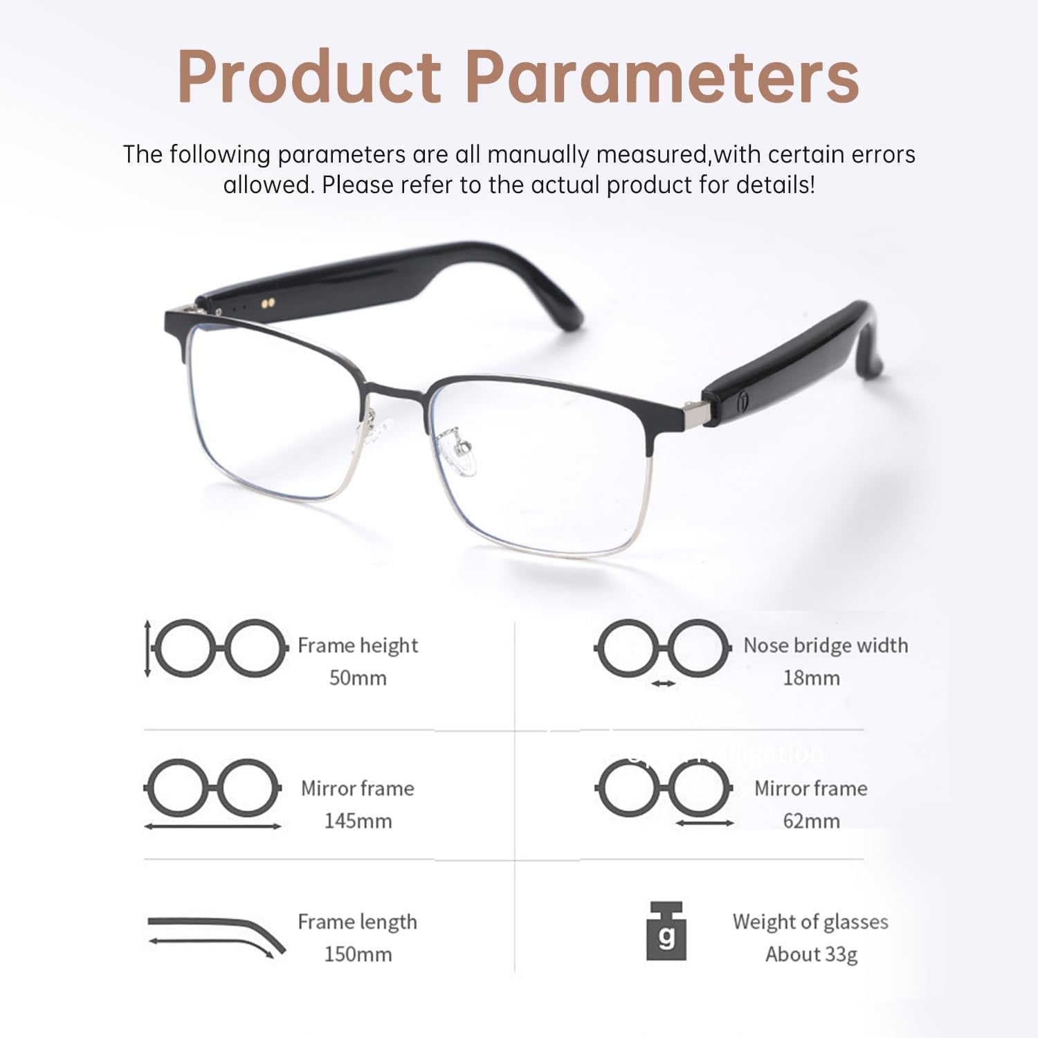 AI Translator Smart Glasses for Men Women, Bluetooth Audio Sunglasses with Photochromic Lenses, Photo Translation, No Subscription, Real-Time Translation(160+Languages) for Travel Business (Gold)