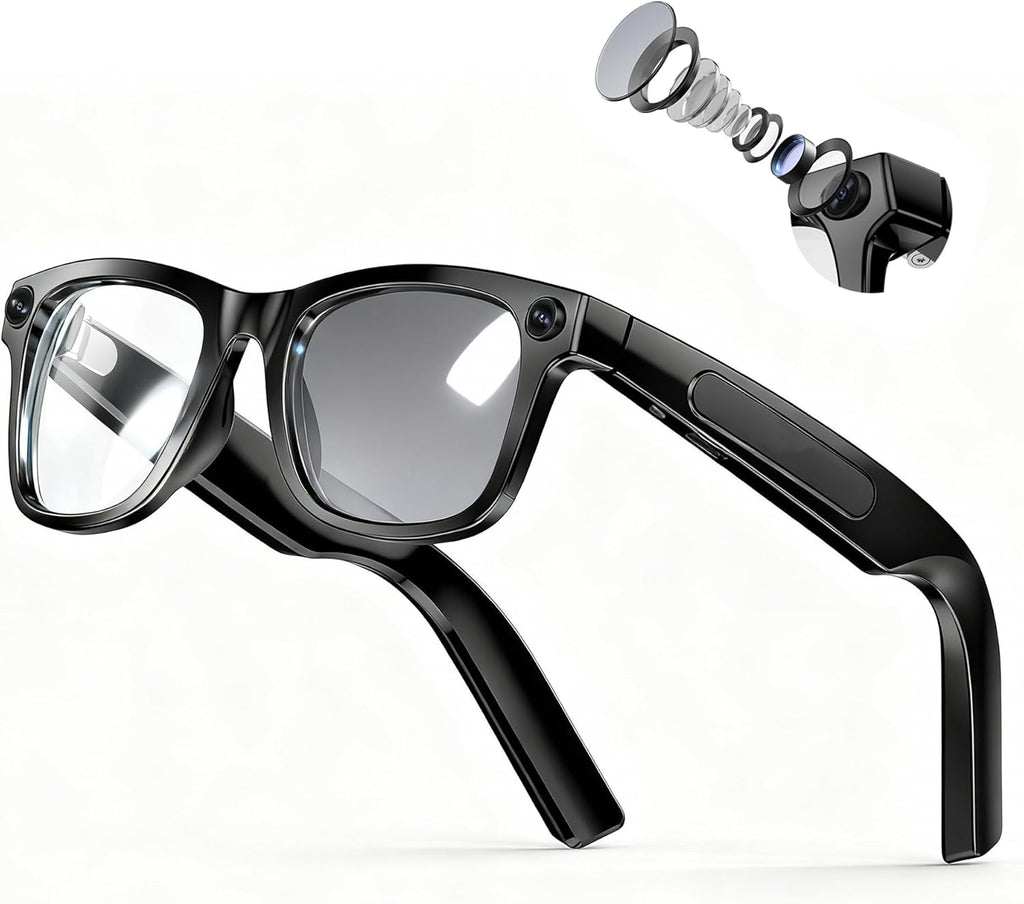 4K AI Smart Glasses with Photochromic Lenses, Integrated Chatgpt AI Model, Real-Time Translation, HD Video Recording, Long Battery Life, Bluetooth 5.4 Wireless