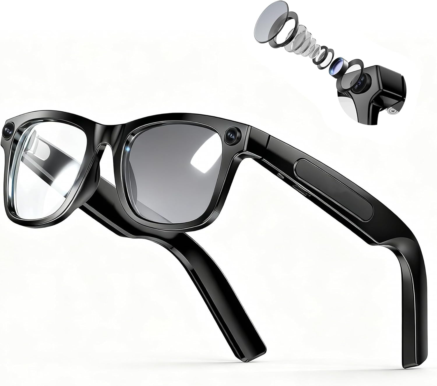 4K AI Smart Glasses with Photochromic Lenses, Integrated Chatgpt AI Model, Real-Time Translation, HD Video Recording, Long Battery Life, Bluetooth 5.4 Wireless