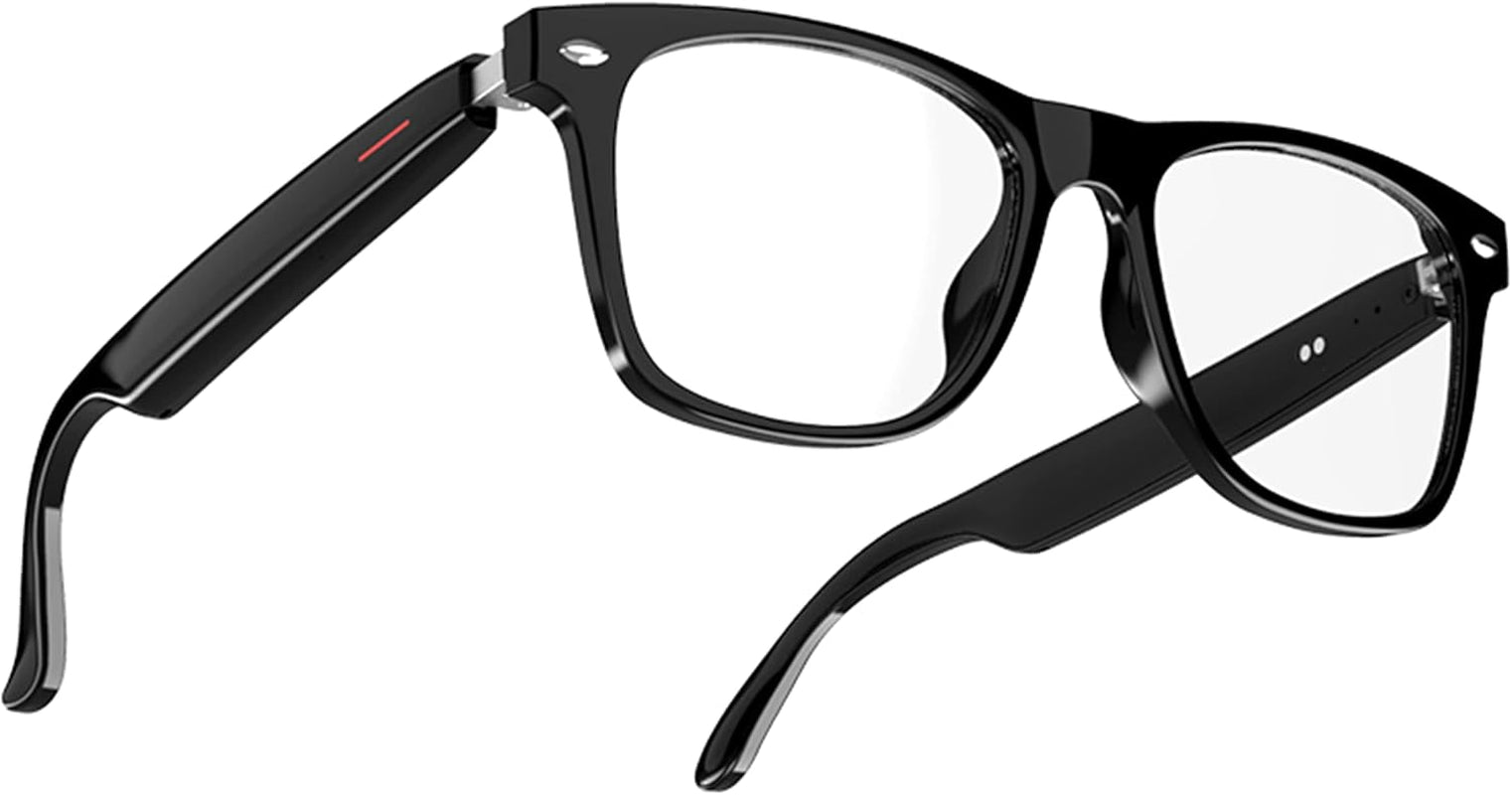 Smart Audio Glasses,Anti-Blue Light Lenses,Open Ear Bluetooth Glasses with Noise Canceling Microphone,Touch Control, IP65 Water Resistant,Lightweight Eyewear for Office & Home