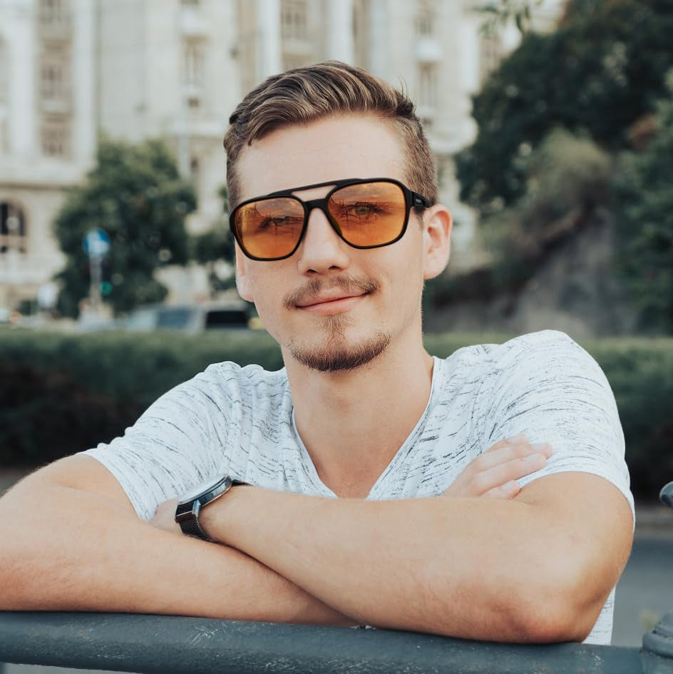 Orange Blue Light Blocking Glasses for Woman Men Amber Lenses Computer Gaming Glasses for Better Sleep