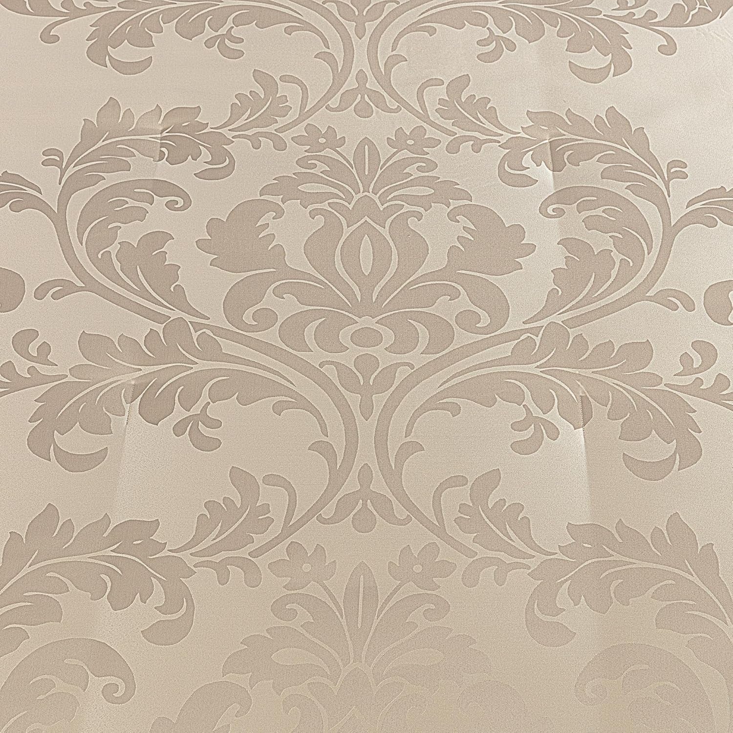Chezmoi Collection Royale 7-Piece Jacquard Floral Comforter Set, King, Champagne