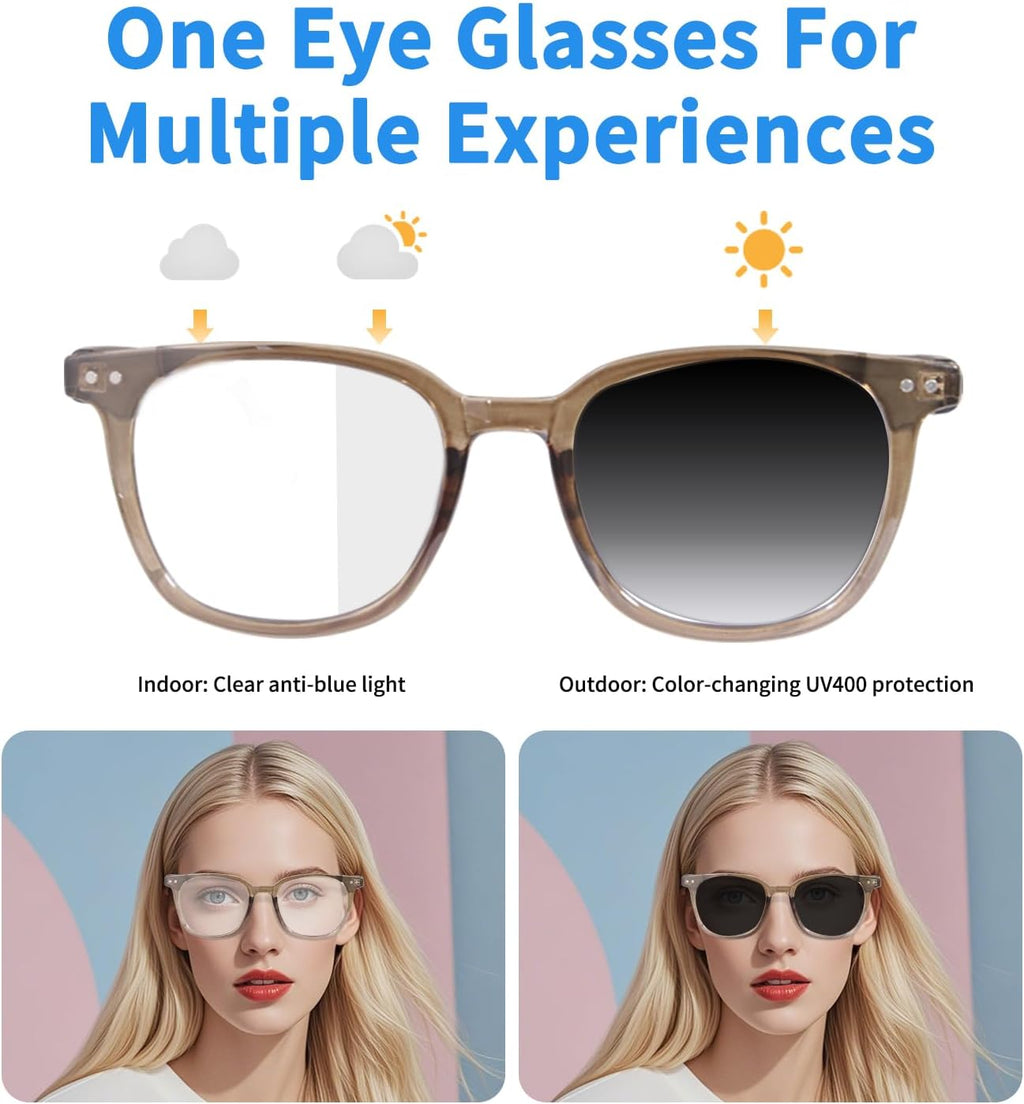AI Smart Glasses for Men Women, Bluetooth Translation Glasses with Speakers Smart Audio Sunglasses with AI Translation (160+Languages), Photochromic Lenses, Music Glasses for Travel Business-Brown