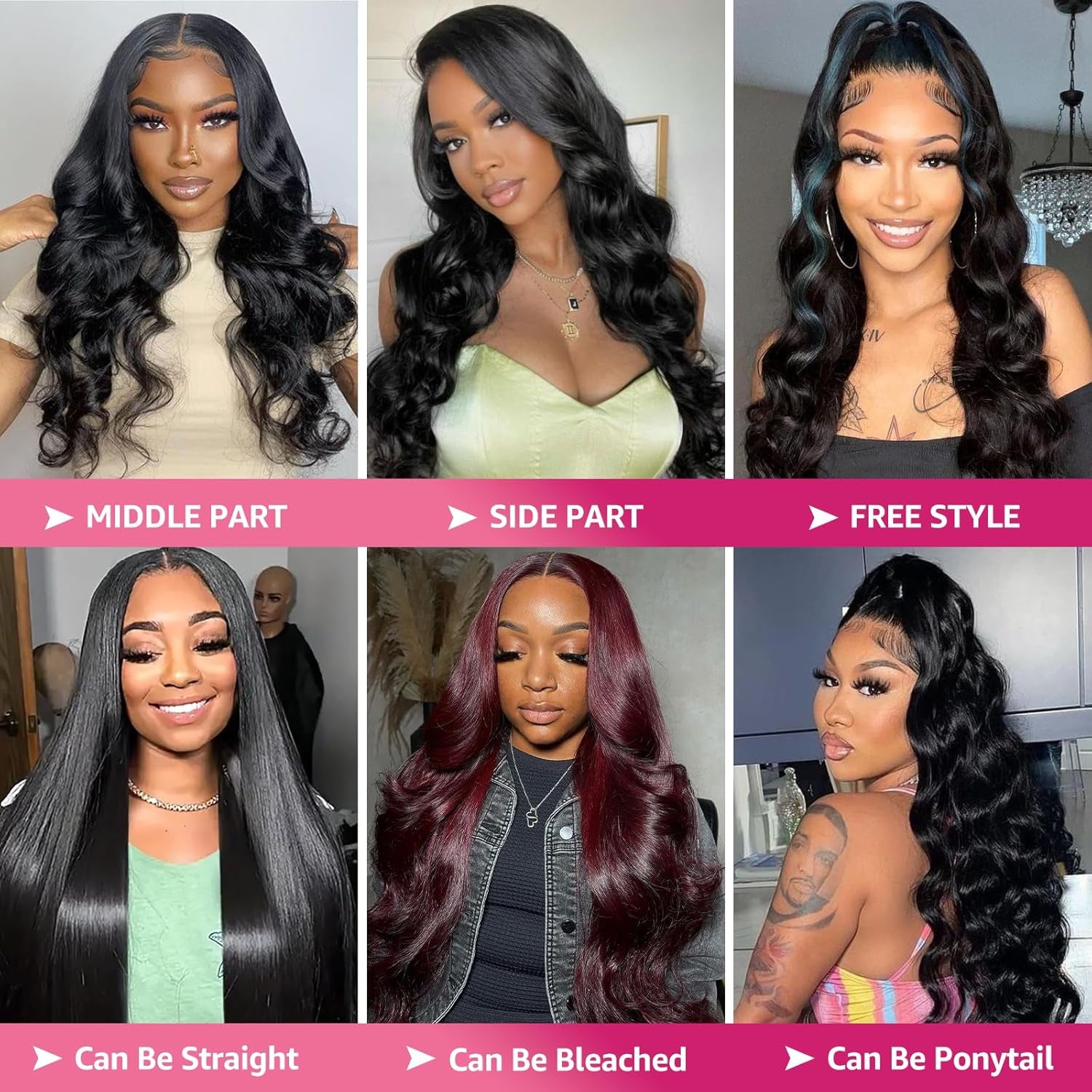 BMNH 13X6 Lace Front Wigs Human Hair 200 Density Body Wave HD Lace Front Wigs Human Hair 13X6 HD Lace Frontal Glueless Wigs Human Hair Pre Plucked Brazilian Virgin Wig for Women (28 Inch)