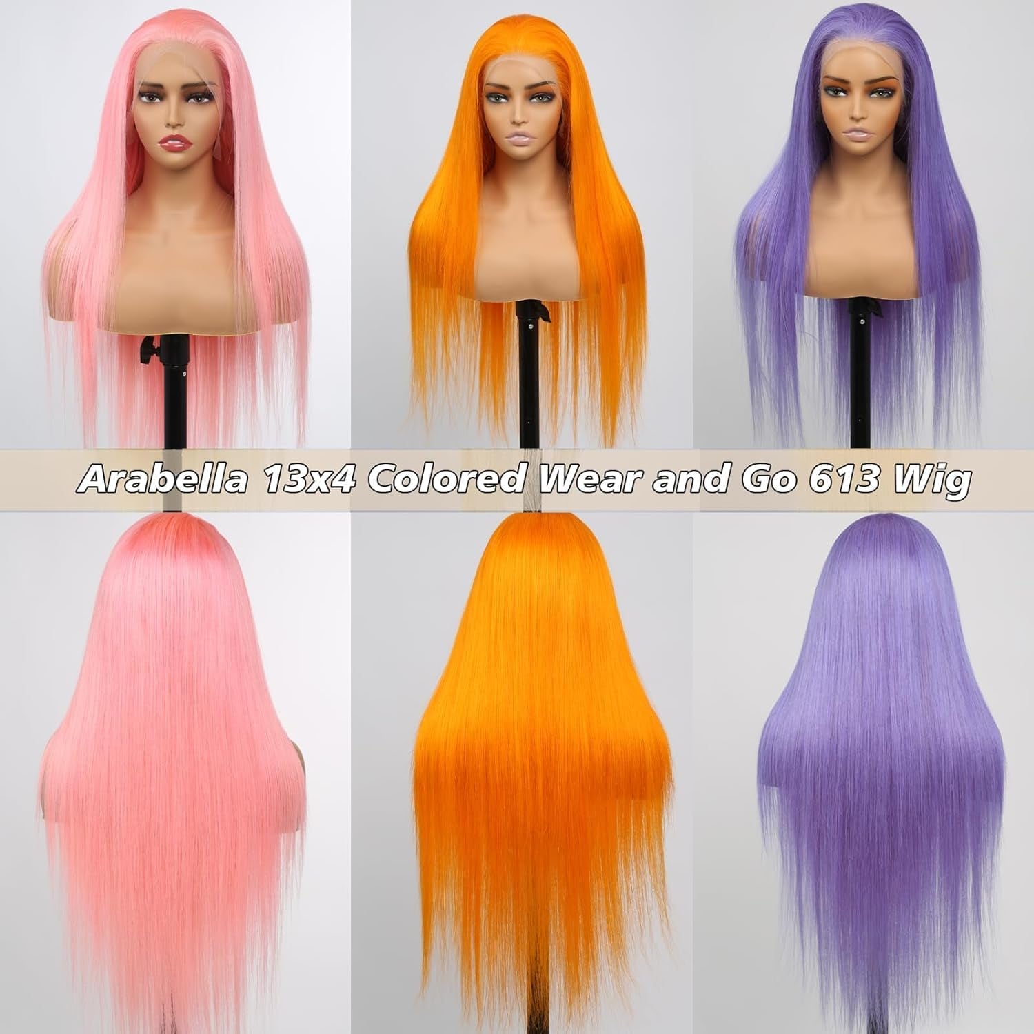 Arabella Pink Lace Front Wig Human Hair 13X4 613 Lace Front Wigs Human Hair 210% Density Ready to Go Glueless Wig Pre Plucked (18Inch, Pink 13X4 Ready to Go Wig)