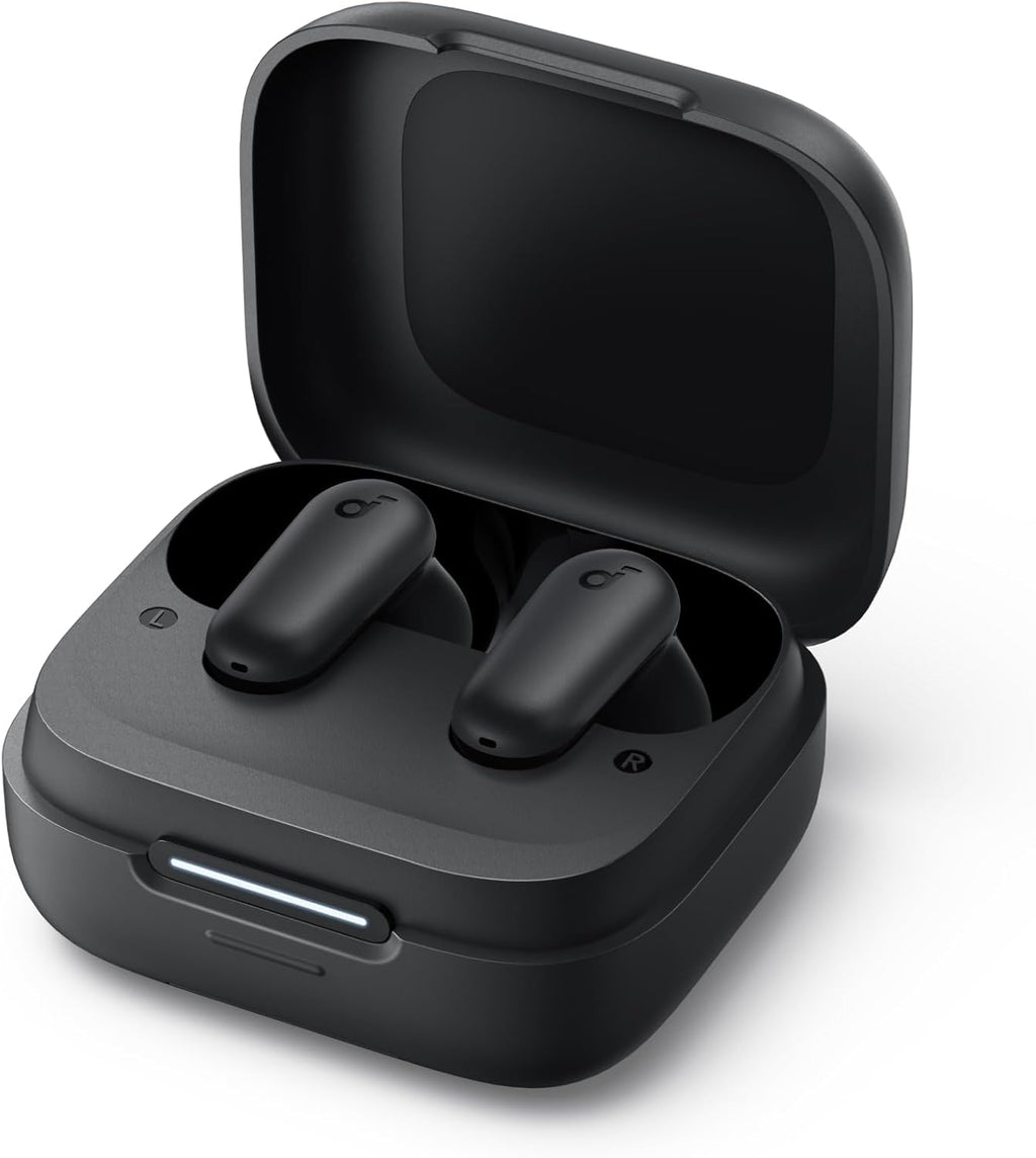 Soundcore P30I by  Noise Cancelling Earbuds, Strong and Smart Noise Cancelling, Powerful Bass, 45H Playtime, 2-In-1 Case and Phone Stand, IP54, Wireless Earbuds, Bluetooth 5.4 (Black)