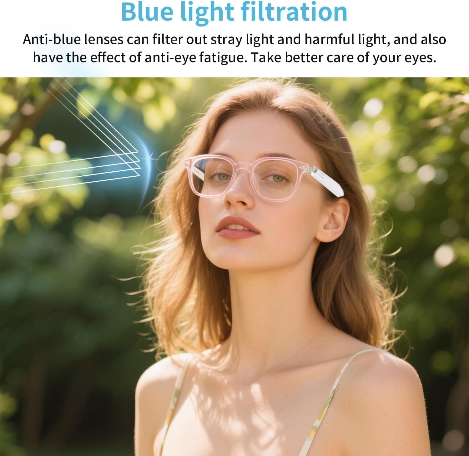 AI Smart Glasses for Women, Support 160+ Languages Real-Time Translation/ Live Recording/ AI Call Bluetooth Translator, Video & Voice Call, Powered by GPT, Translation Glasses for Work, Travel & Study