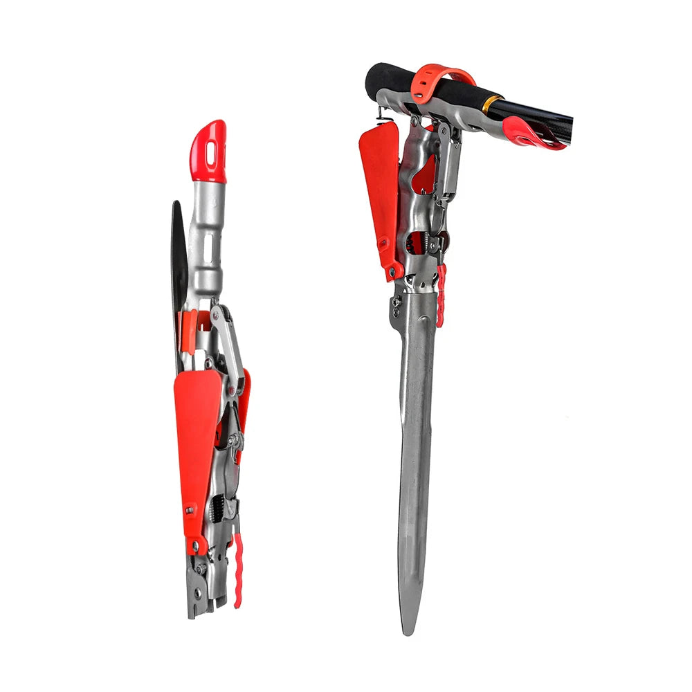 Automatic Full Stainless Steel Adjustable Fishing Rod Holder with Protective Board Sensitivity Bracket 2 Spring Tool Accessories
