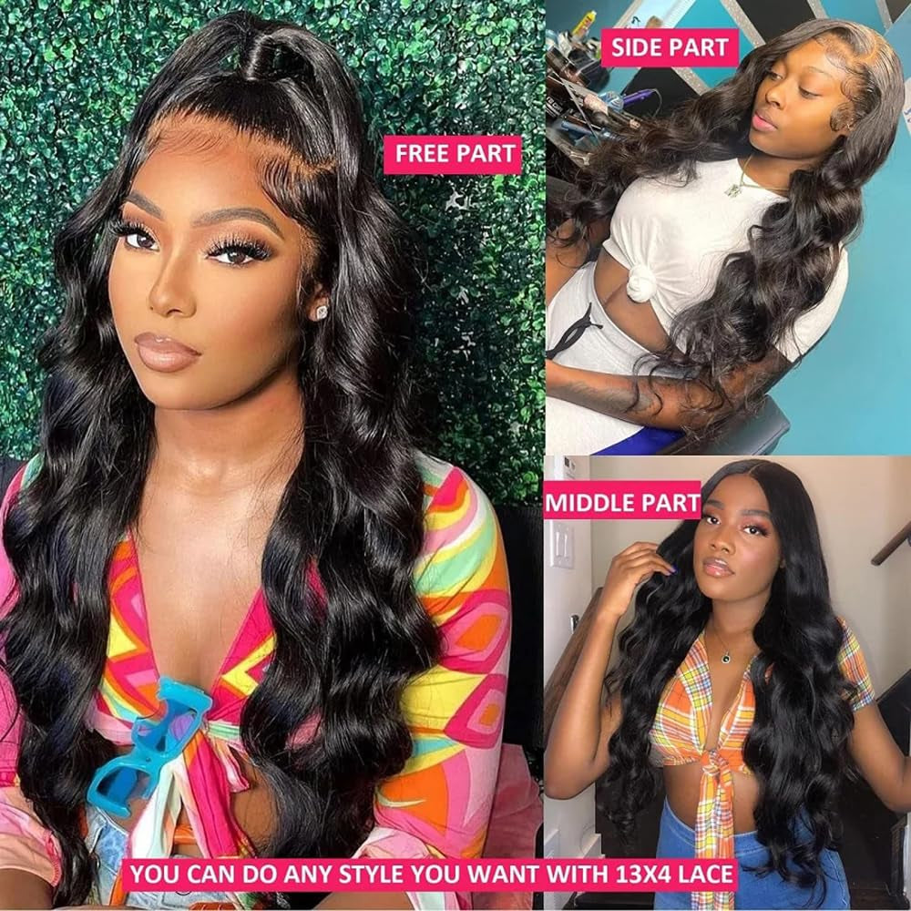 CSCHS Body Wave Wig 13X6 HD Lace Front Wigs Human Hair Pre Plucked Body Wave Lace Front Wigs Human Hair 200 Density Frontal Wigs for Black Women Human Hair Wig 26 Inch