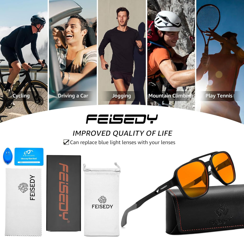 Orange Blue Light Blocking Glasses for Woman Men Amber Lenses Computer Gaming Glasses for Better Sleep