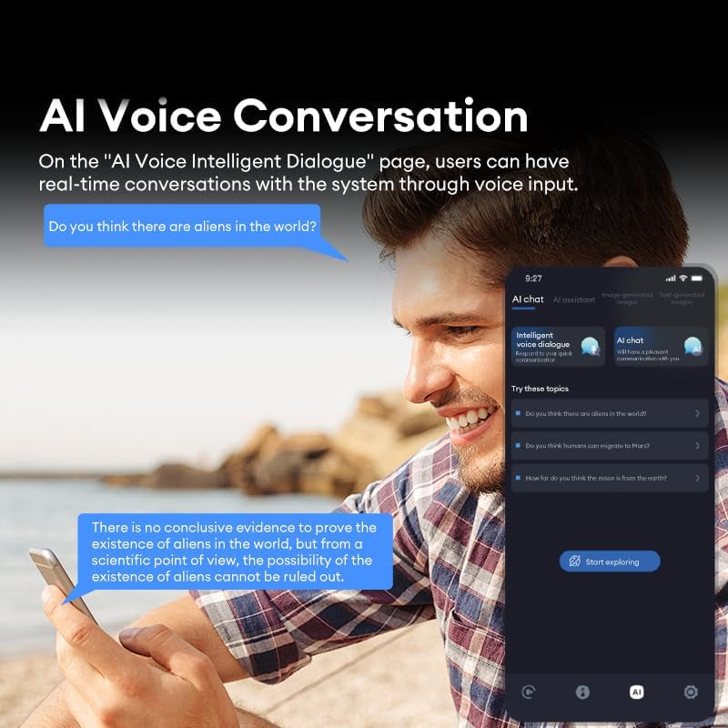 AI Smart Translation Glasses - Real-Time Voice Translator, 160+ Languages, Bluetooth 5.4, 8Hr Battery for Travel Business (Black, 35G)