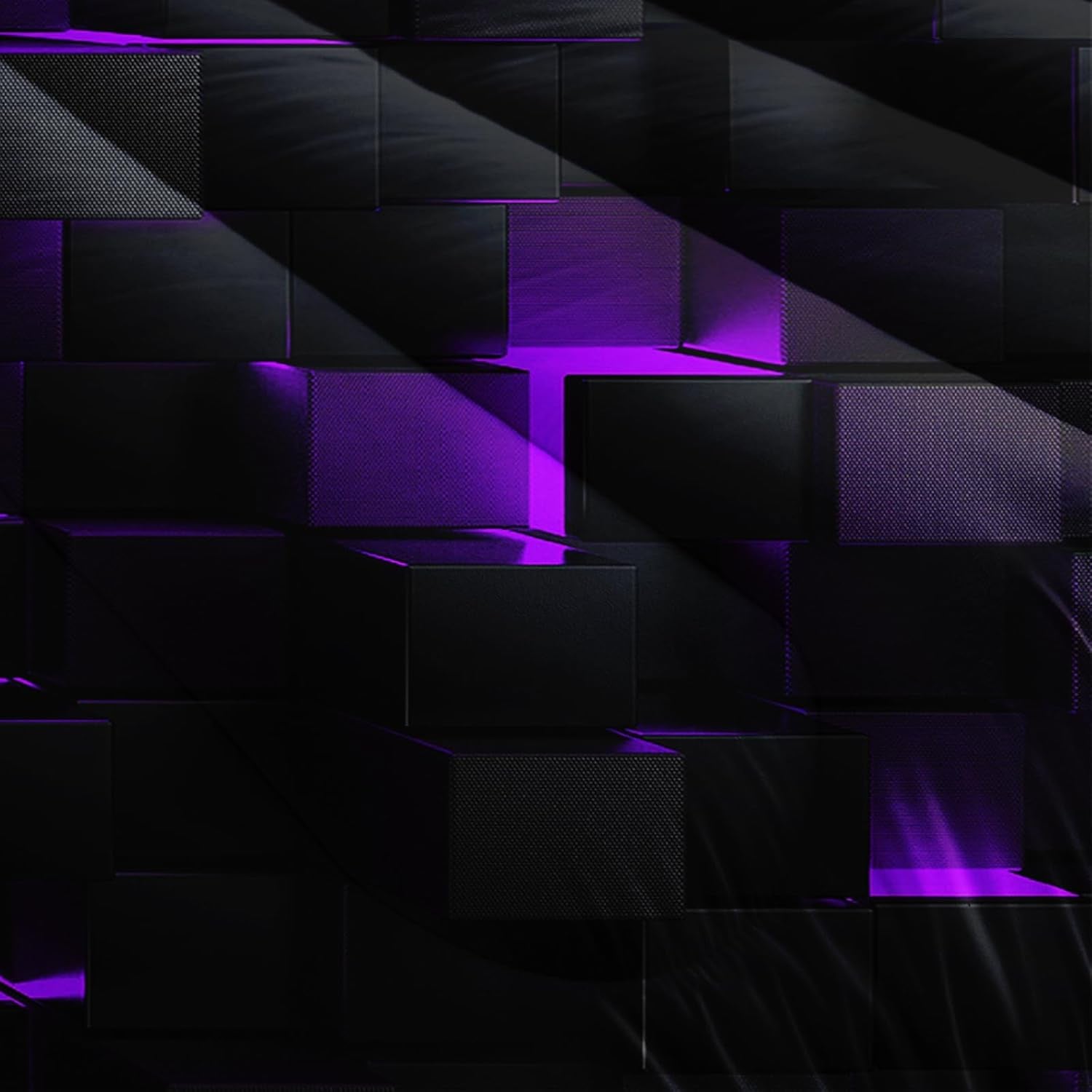 Nttopship Neon Purple Black Comforter Set Queen Geometric Kids Bedding Set,3 PCS Geometry Honeycomb Bed Set Modern Quilt Set 1 Comforter 2 Pillow Cases Cool Room Decor All Season B-Side Black
