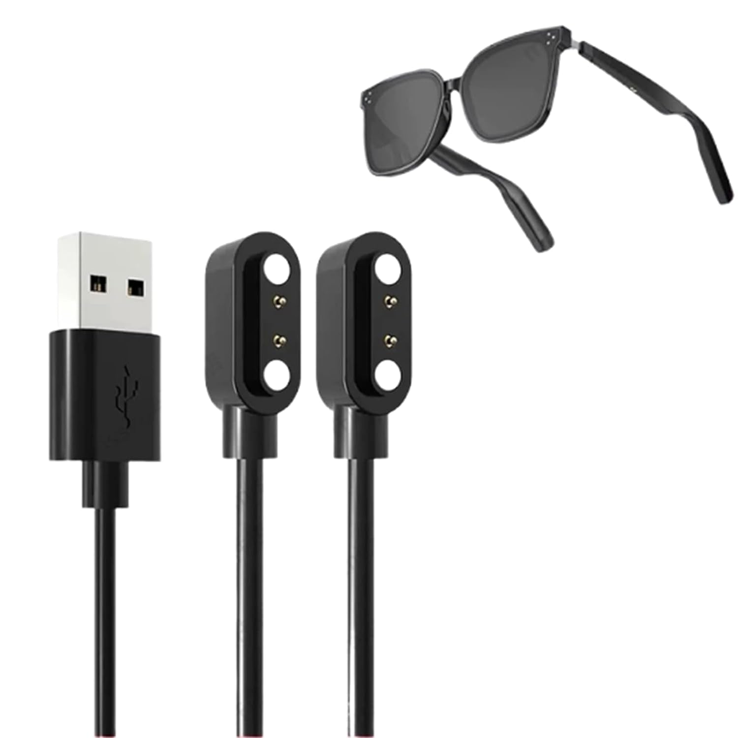 Smart Glasses Charger,1 Pack Compatible with Smartglasses Charging Cable Magnetic USB Cord(Only Fit Charge Point Spacing 2.5Mm Glasses)