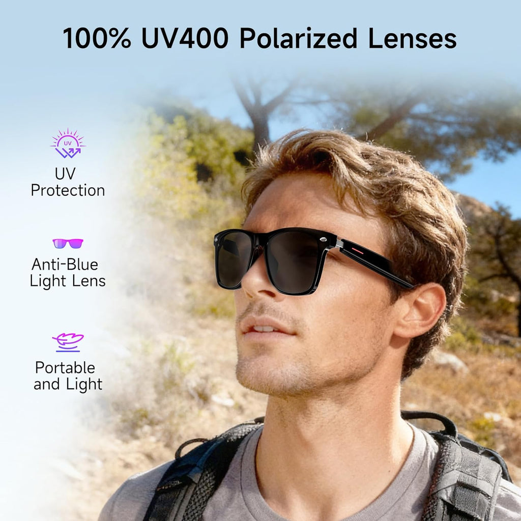AI Translation Smart Glasses with Chat GPT for Men and Women, Bluetooth Sunglasses with Translator 164 Languages and Color-Change Lens, Music Playback & Hands-Free Calls, UV & Blue Light Protection