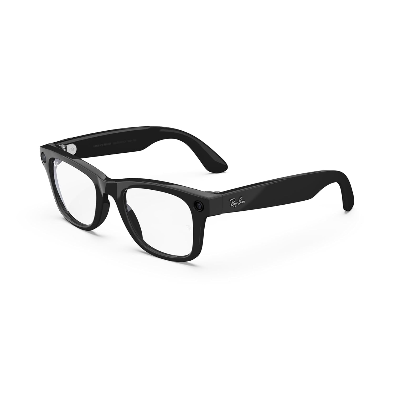 Ray-Ban Meta (Gen 1), Wayfarer, Large Shiny Black | Smart AI Glasses for Men, Women — 12 MP Camera, Open-Ear Speakers for Audio, Video Recording and Bluetooth — Clear Lenses — Wearable Technology