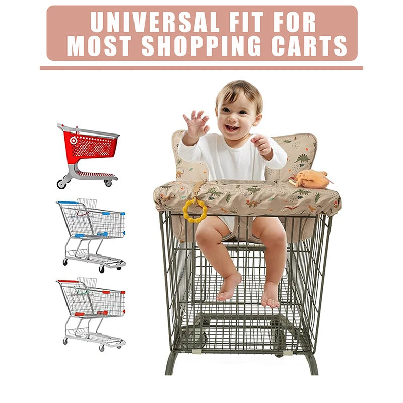 Multifunctional Baby Shopping Cart Cover with Safety Strap High Chair Cover Portable Grocery Cart Covers for Infants Toddlers