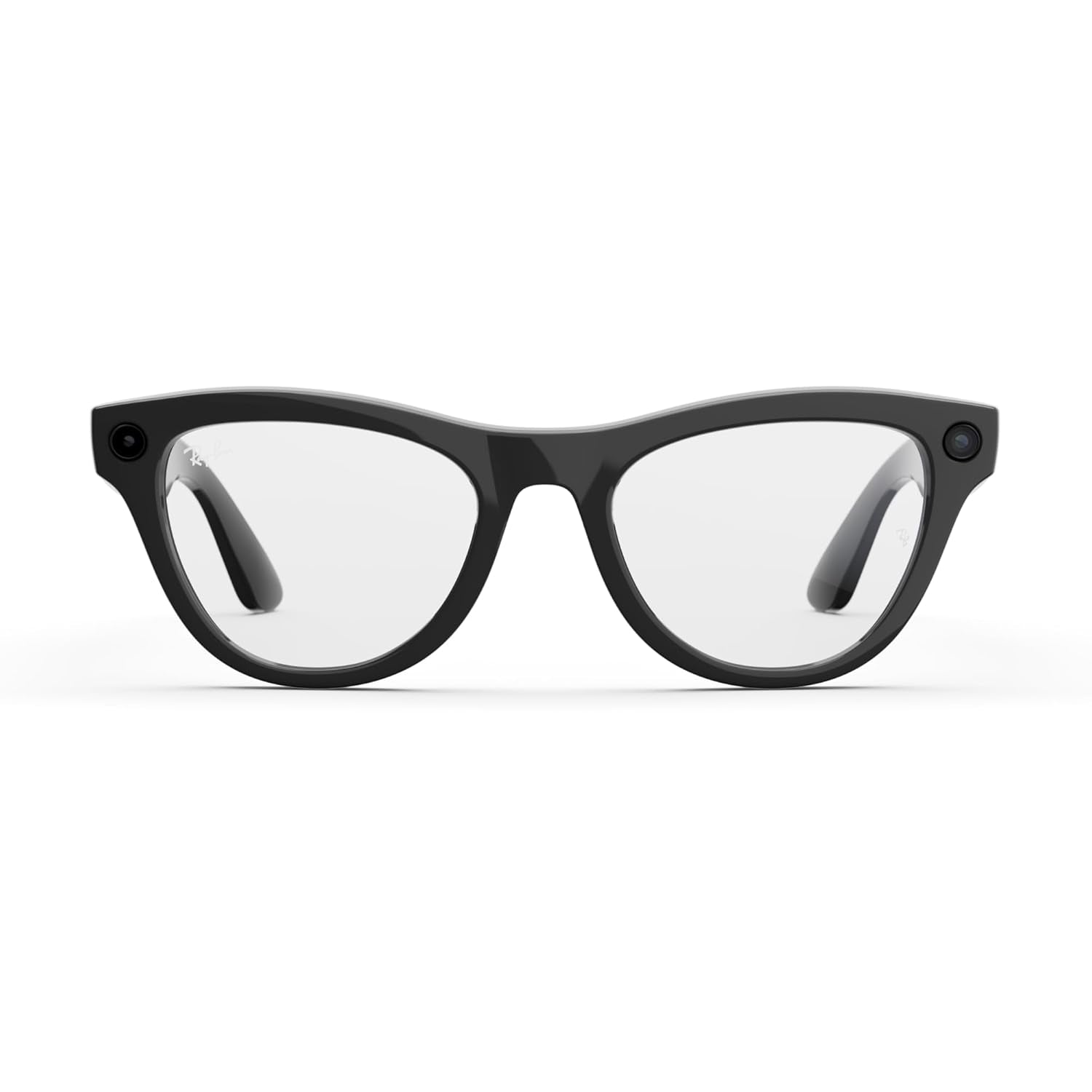 Ray-Ban  (Gen 1), Skyler, Shiny Black | Smart AI Glasses for Men, Women — 12 MP Ultra-Wide Camera, Open-Ear Speakers for Audio, Video Recording and Bluetooth — Clear Lenses — Wearable Technology