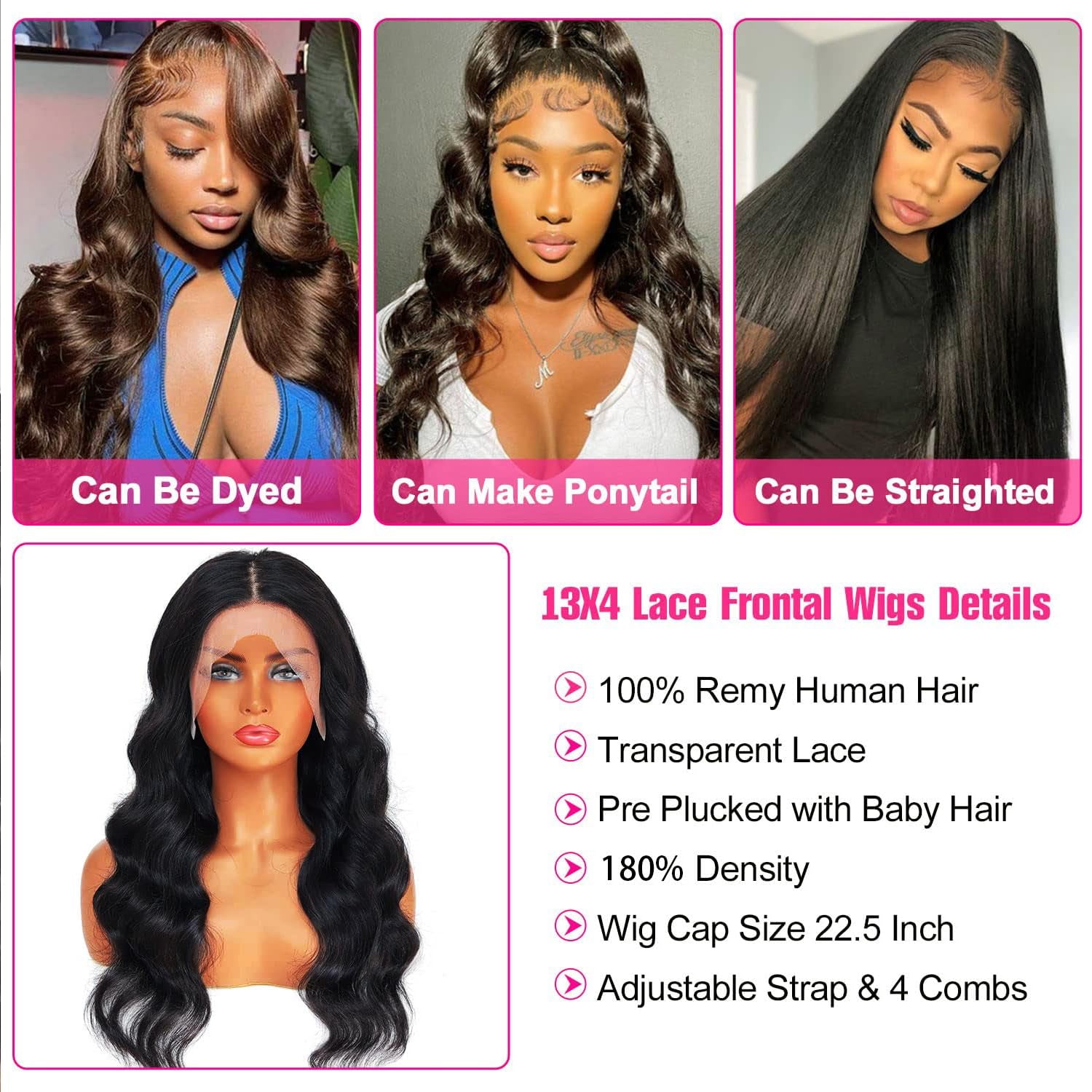 CSCHS Body Wave Wig 13X6 HD Lace Front Wigs Human Hair Pre Plucked Body Wave Lace Front Wigs Human Hair 200 Density Frontal Wigs for Black Women Human Hair Wig 26 Inch