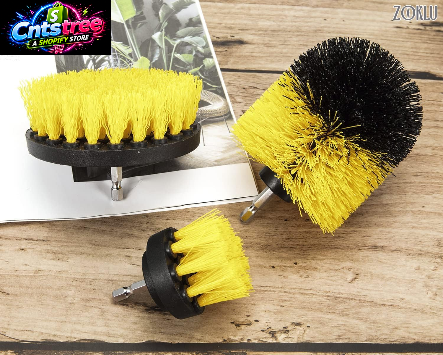 3 Pcs Drill Brush Attachments for Cleaning, Nylon 2/3.5/4 in Heads | Brush Attachment for Drill, 1/4 in Hex Shaft; Use on Car Detailing, Carpet, Wheels, Showers, Bathtubs, Tile, Grout & Floors