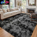 6X9 Ft Large Shag Rugs for Living Room Decor, Tie-Dyed Ultra Soft Fluffy Furry Area Rugs for Bedroom Indoor Floor, Aesthetic Carpet for Kids Home (Dark Grey)