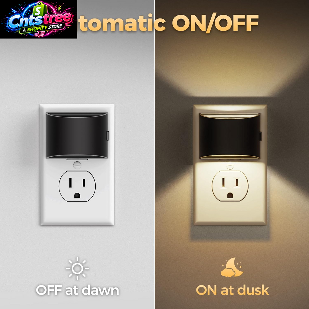 Doresshop LED Night Light[2 Pack], Night Lights Plug into Wall, 3 Level Brightness Adjustable Plug in Night Light, Dusk to Dawn Sensor, Nightlights for Adults, Bedroom, Bathroom, Hallway, 3000K